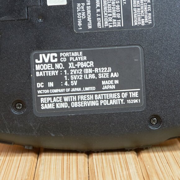 JVC XL-P84CR PORTABLE CD PLAYER, Made in Japan, Reed DESCRIPTION!!! - Picture 6 of 7